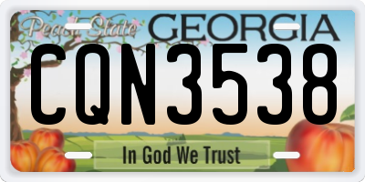 GA license plate CQN3538