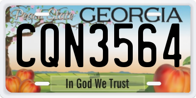 GA license plate CQN3564
