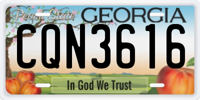 GA license plate CQN3616