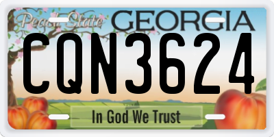 GA license plate CQN3624