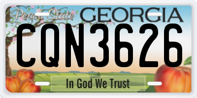 GA license plate CQN3626