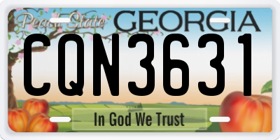 GA license plate CQN3631