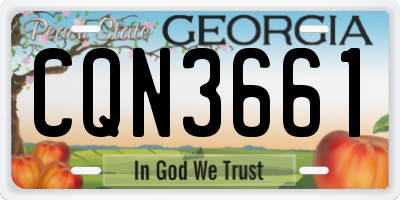 GA license plate CQN3661