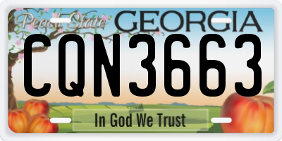 GA license plate CQN3663
