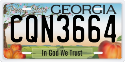 GA license plate CQN3664