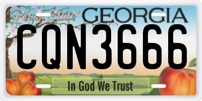 GA license plate CQN3666