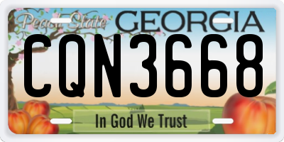 GA license plate CQN3668