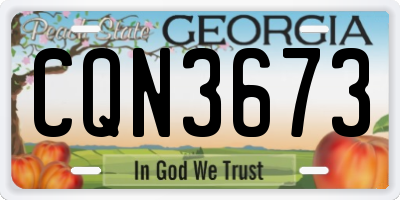 GA license plate CQN3673