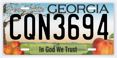 GA license plate CQN3694