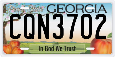GA license plate CQN3702