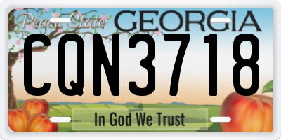 GA license plate CQN3718