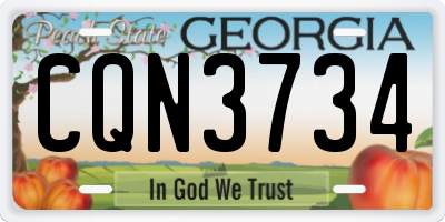 GA license plate CQN3734