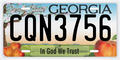 GA license plate CQN3756