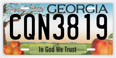 GA license plate CQN3819