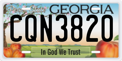 GA license plate CQN3820