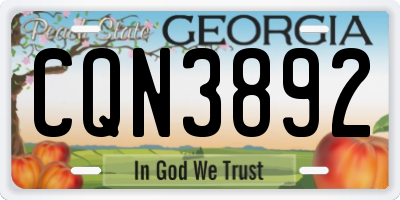 GA license plate CQN3892