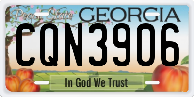 GA license plate CQN3906