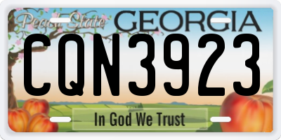 GA license plate CQN3923