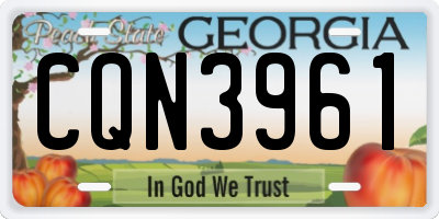 GA license plate CQN3961
