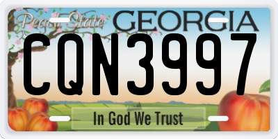 GA license plate CQN3997