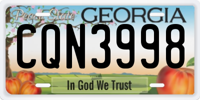 GA license plate CQN3998