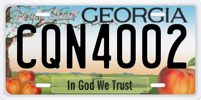 GA license plate CQN4002