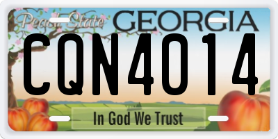 GA license plate CQN4014