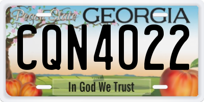 GA license plate CQN4022