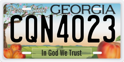 GA license plate CQN4023