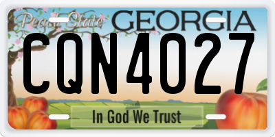 GA license plate CQN4027