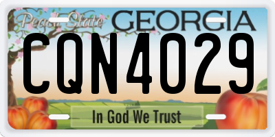 GA license plate CQN4029