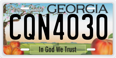 GA license plate CQN4030
