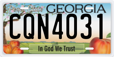 GA license plate CQN4031