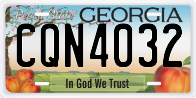 GA license plate CQN4032