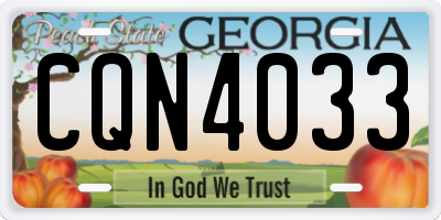 GA license plate CQN4033