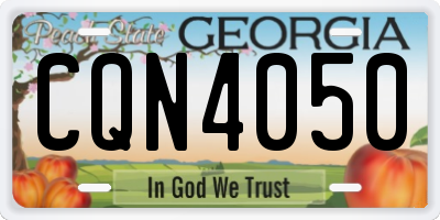 GA license plate CQN4050