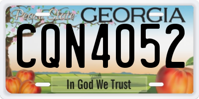 GA license plate CQN4052