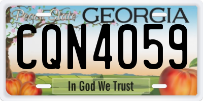 GA license plate CQN4059