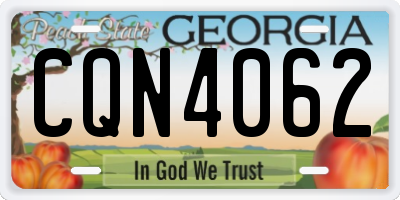 GA license plate CQN4062