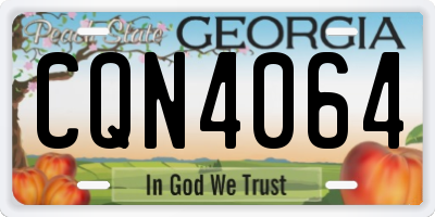 GA license plate CQN4064