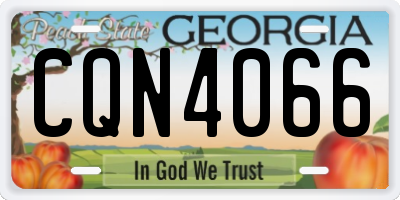 GA license plate CQN4066