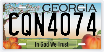 GA license plate CQN4074