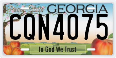 GA license plate CQN4075