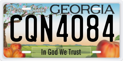 GA license plate CQN4084