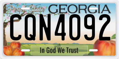 GA license plate CQN4092