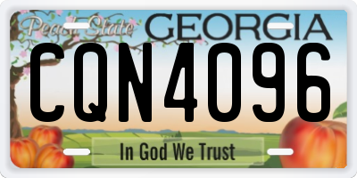 GA license plate CQN4096