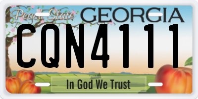 GA license plate CQN4111