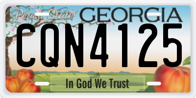 GA license plate CQN4125