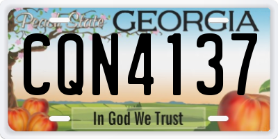 GA license plate CQN4137