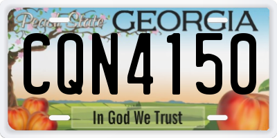 GA license plate CQN4150